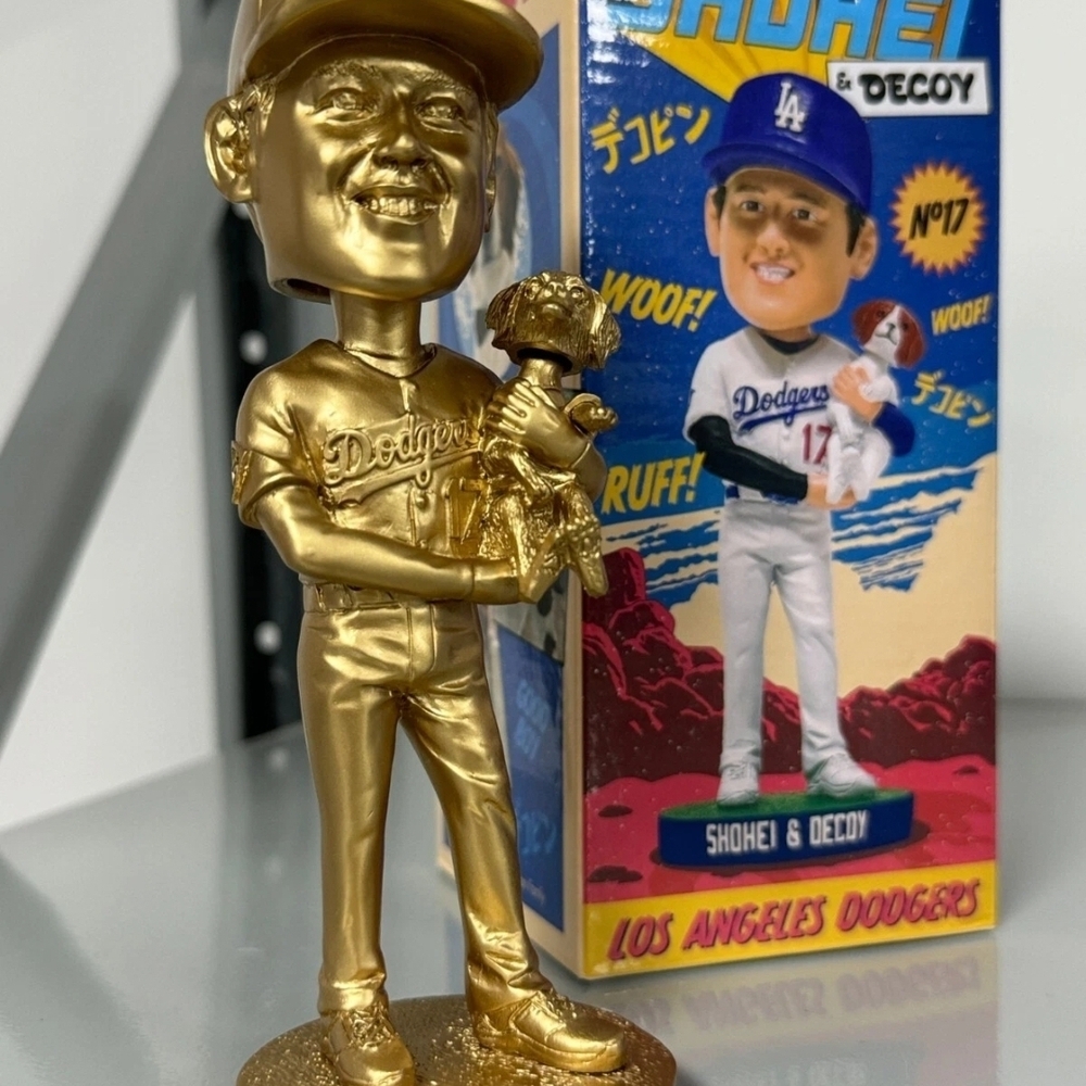 Gold Dodgers Bobblehead Figurine